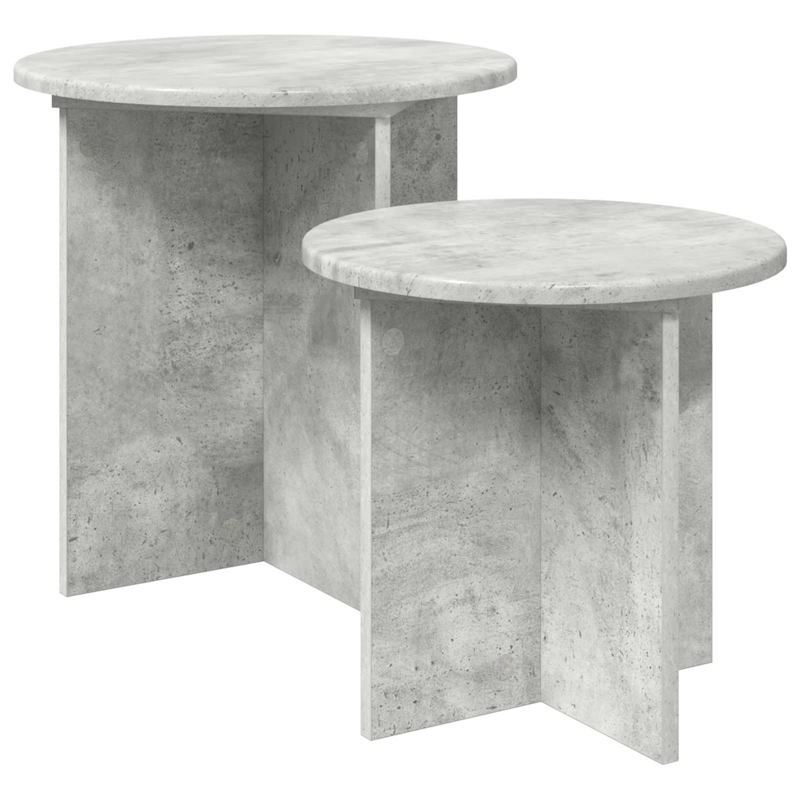 vidaXL Beistelltisch-Set mit Speicher 2 pcs Betongrau Holzwerkstoff