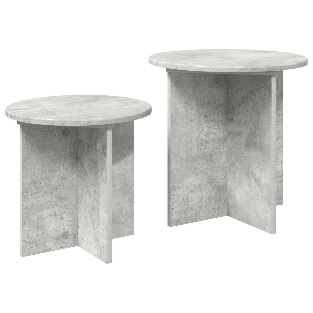 vidaXL Beistelltisch-Set mit Speicher 2 pcs Betongrau Holzwerkstoff