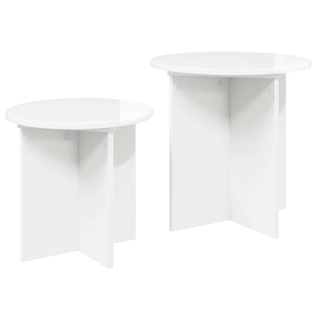 vidaXL Beistelltisch-Set 2 pcs Hochglanz Weiß Holzwerkstoff
