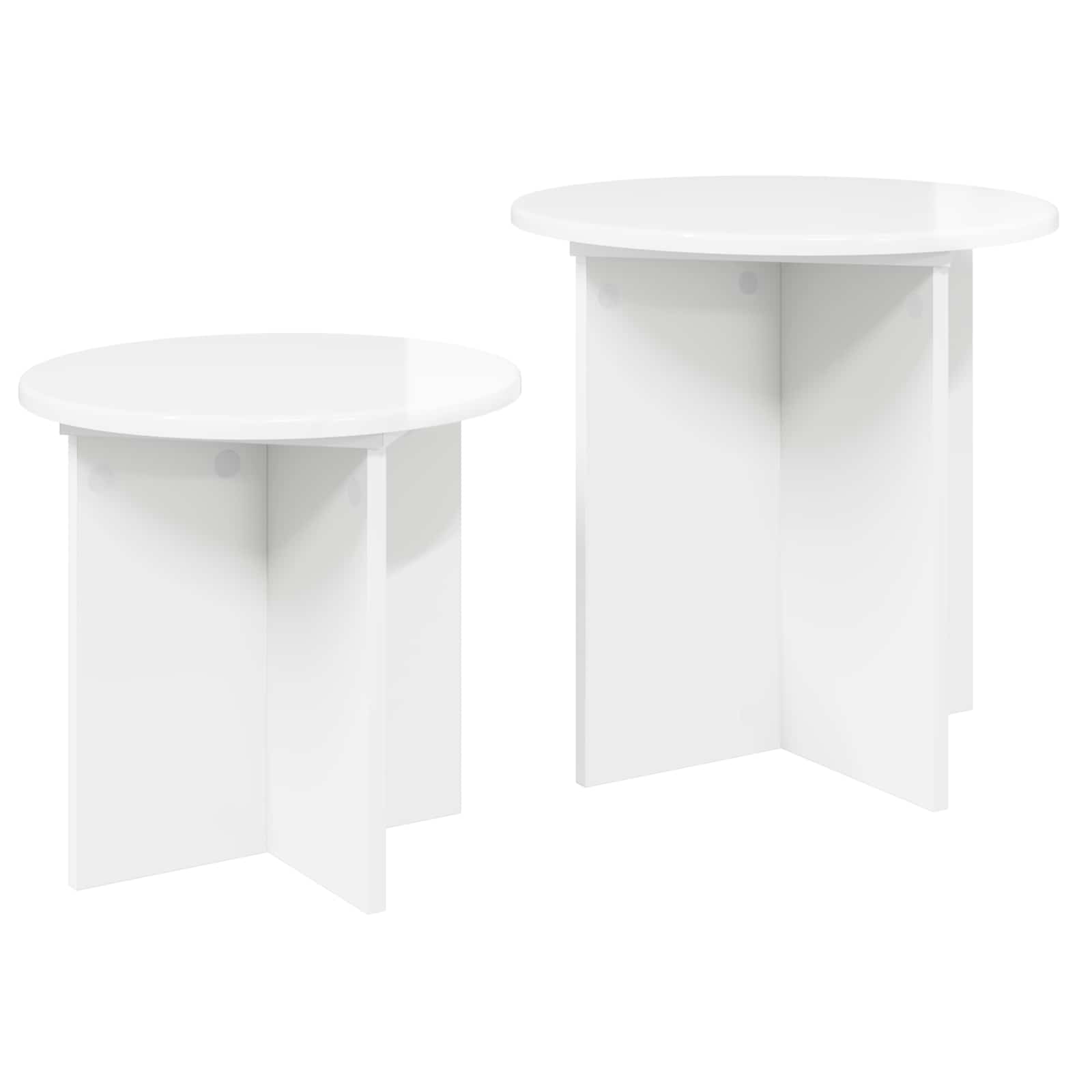 vidaXL Beistelltisch-Set 2 pcs Hochglanz Weiß Holzwerkstoff