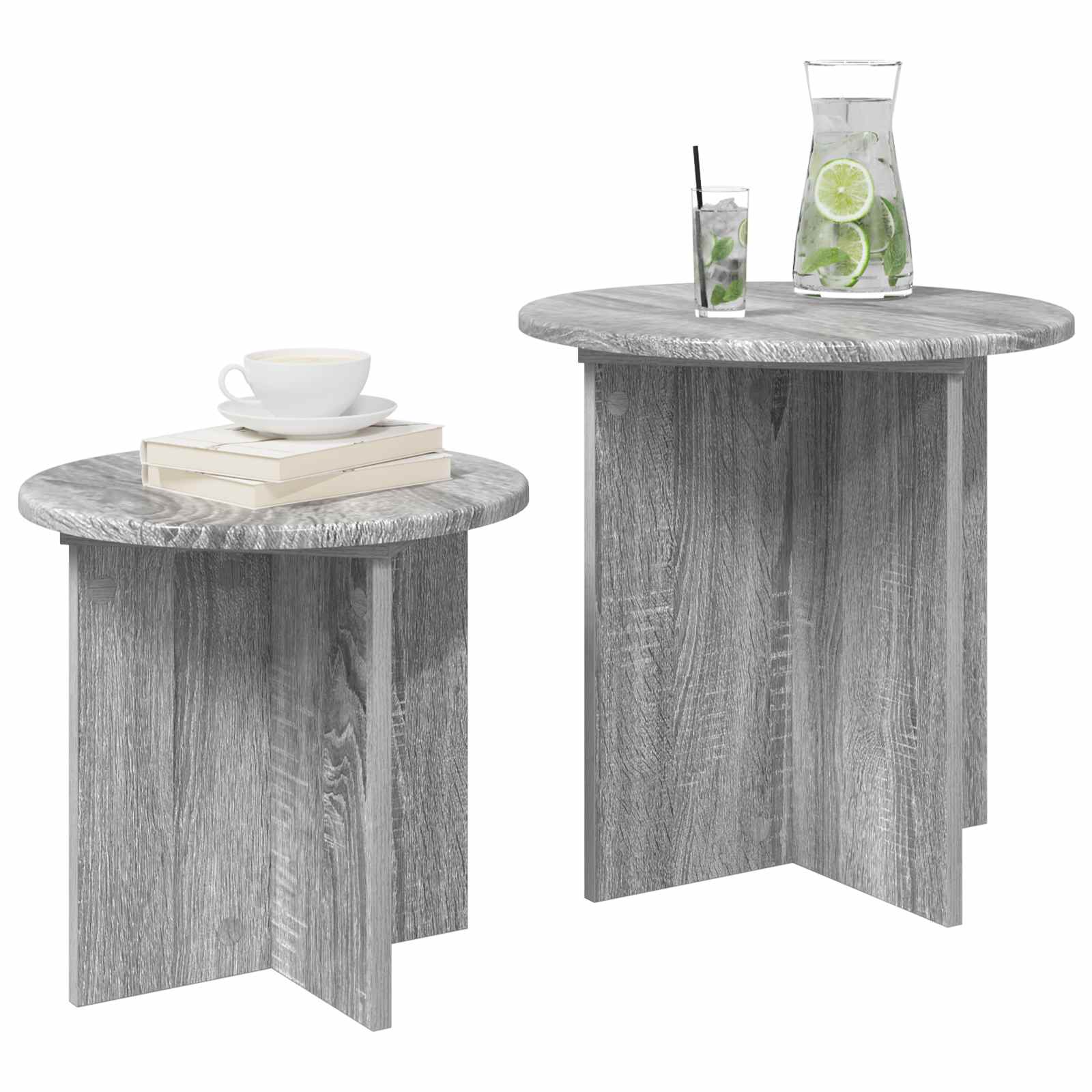 vidaXL Beistelltisch-Set 2 pcs Graues Sonoma Holzwerkstoff