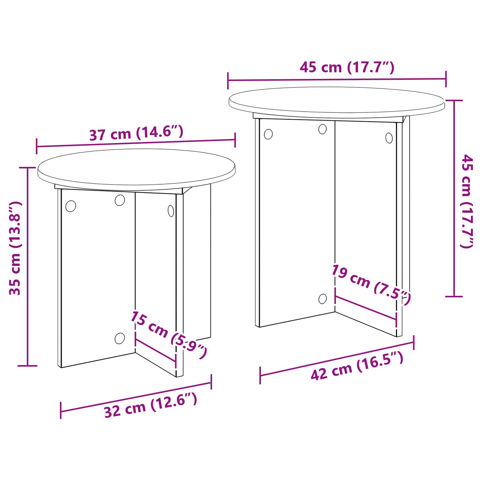 vidaXL Beistelltisch-Set 2 pcs Graues Sonoma Holzwerkstoff