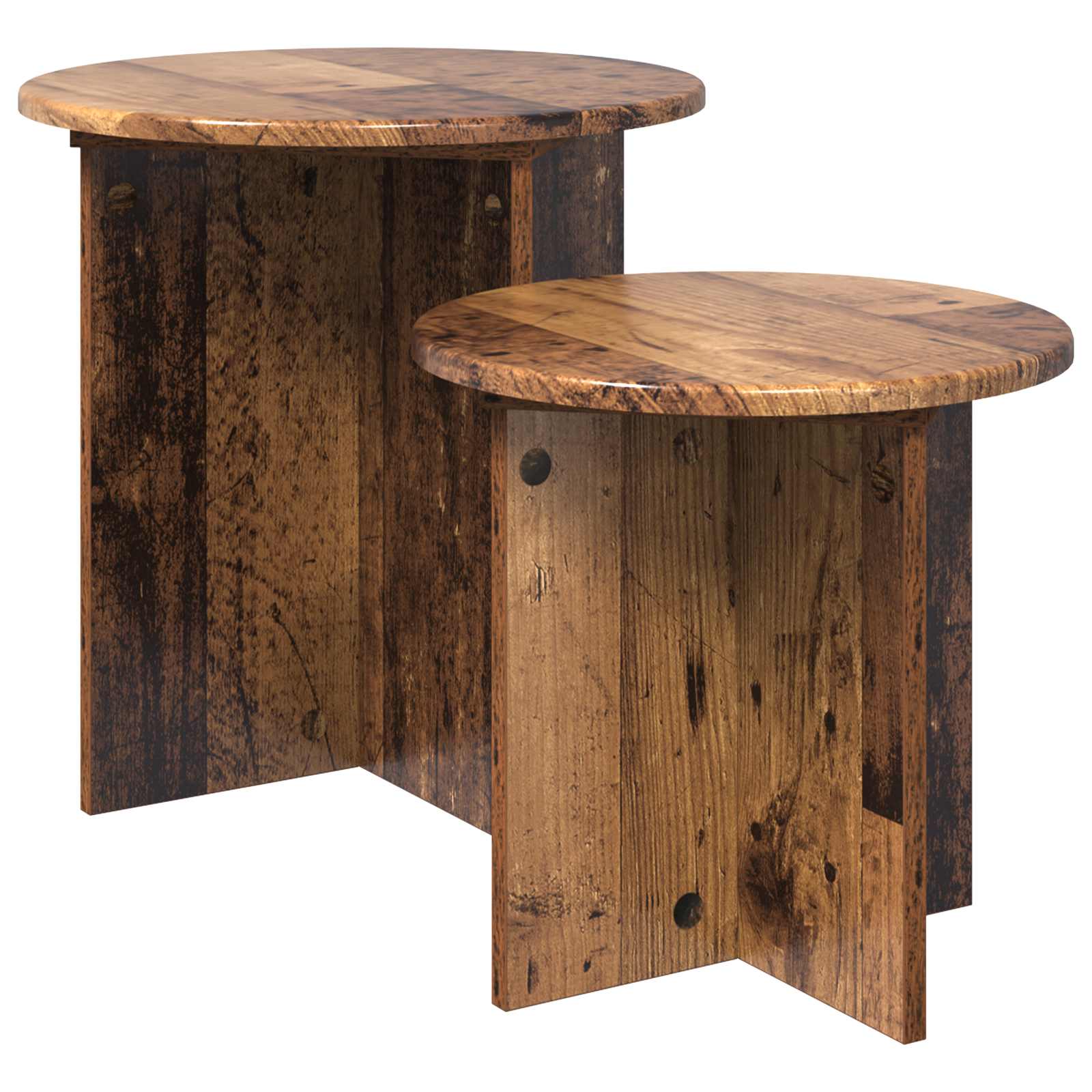 vidaXL Beistelltisch-Set 2 pcs Altholz Holzwerkstoff