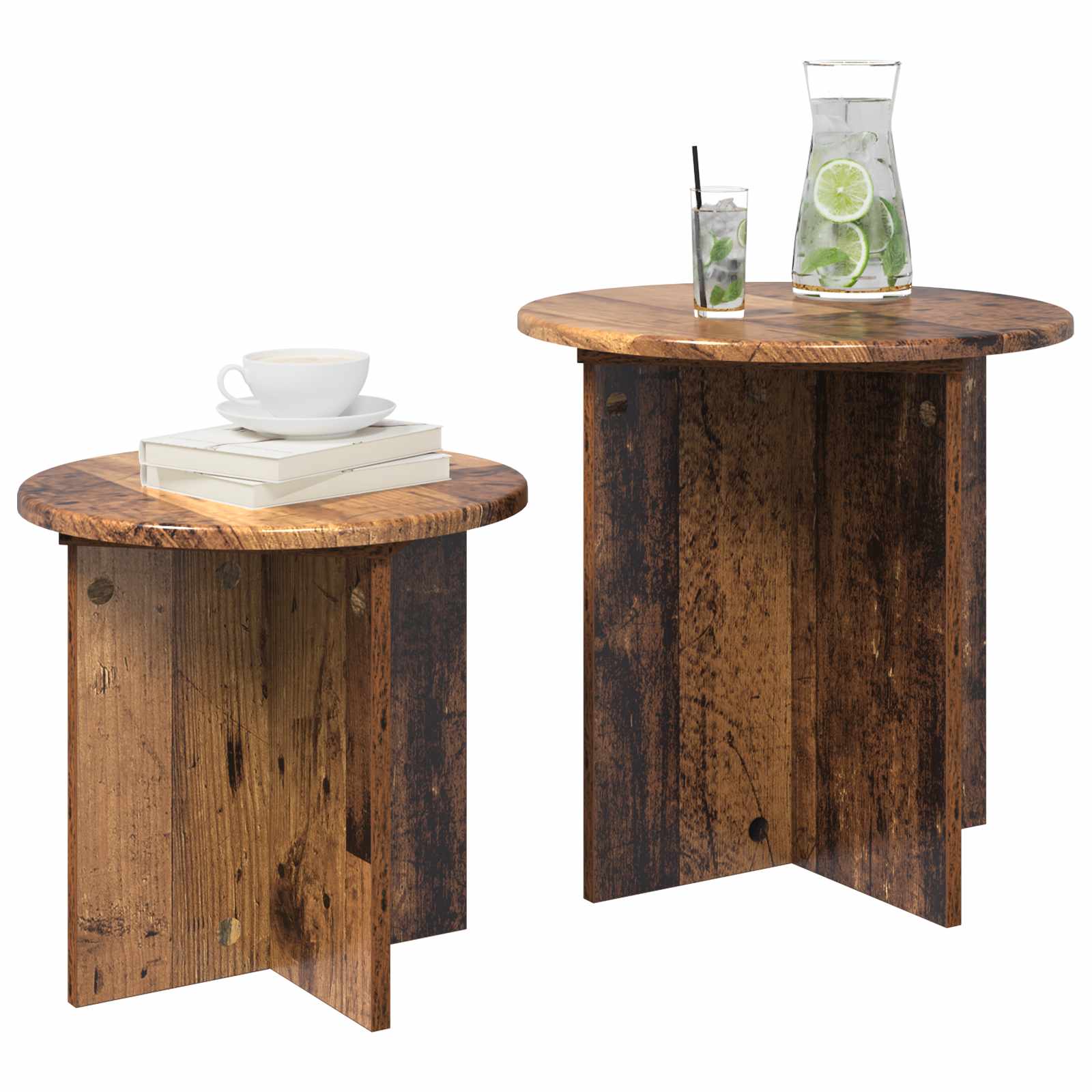 vidaXL Beistelltisch-Set 2 pcs Altholz Holzwerkstoff