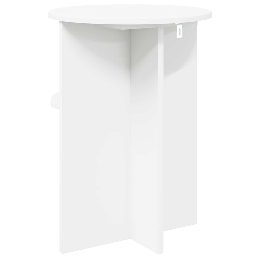 vidaXL Beistelltisch mit Speicher Weiß Ø 39,5 x 55 cm Holzwerkstoff
