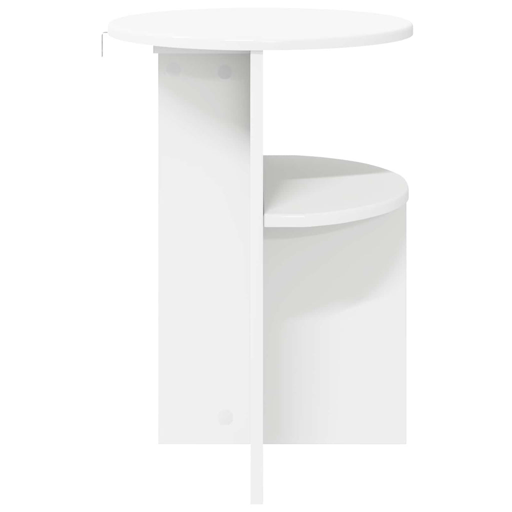 vidaXL Beistelltisch mit Speicher Weiß Ø 39,5 x 55 cm Holzwerkstoff