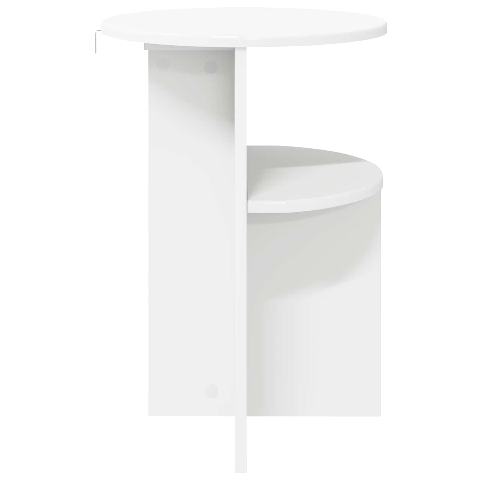 vidaXL Beistelltisch mit Speicher Weiß Ø 39,5 x 55 cm Holzwerkstoff