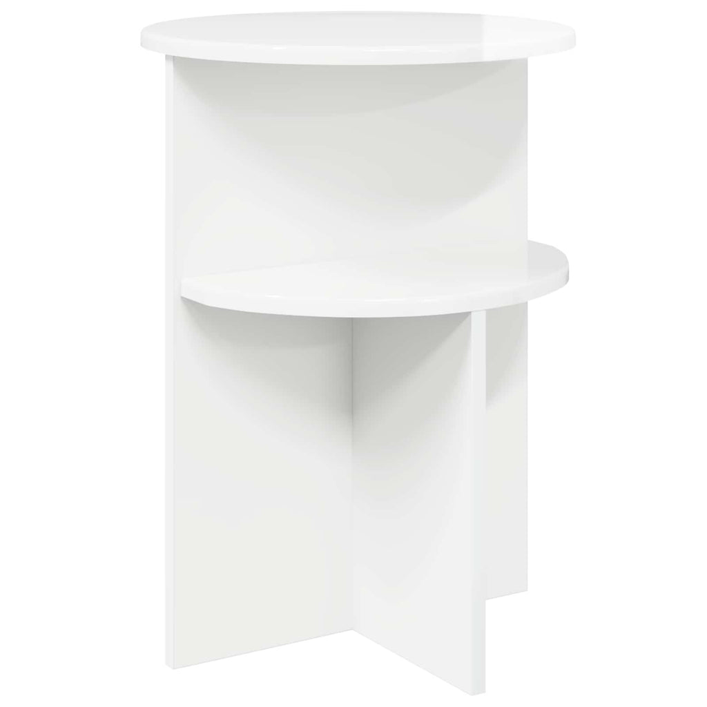 vidaXL Beistelltisch Hochglanz Weiß Ø 39,5 x 55 cm Holzwerkstoff