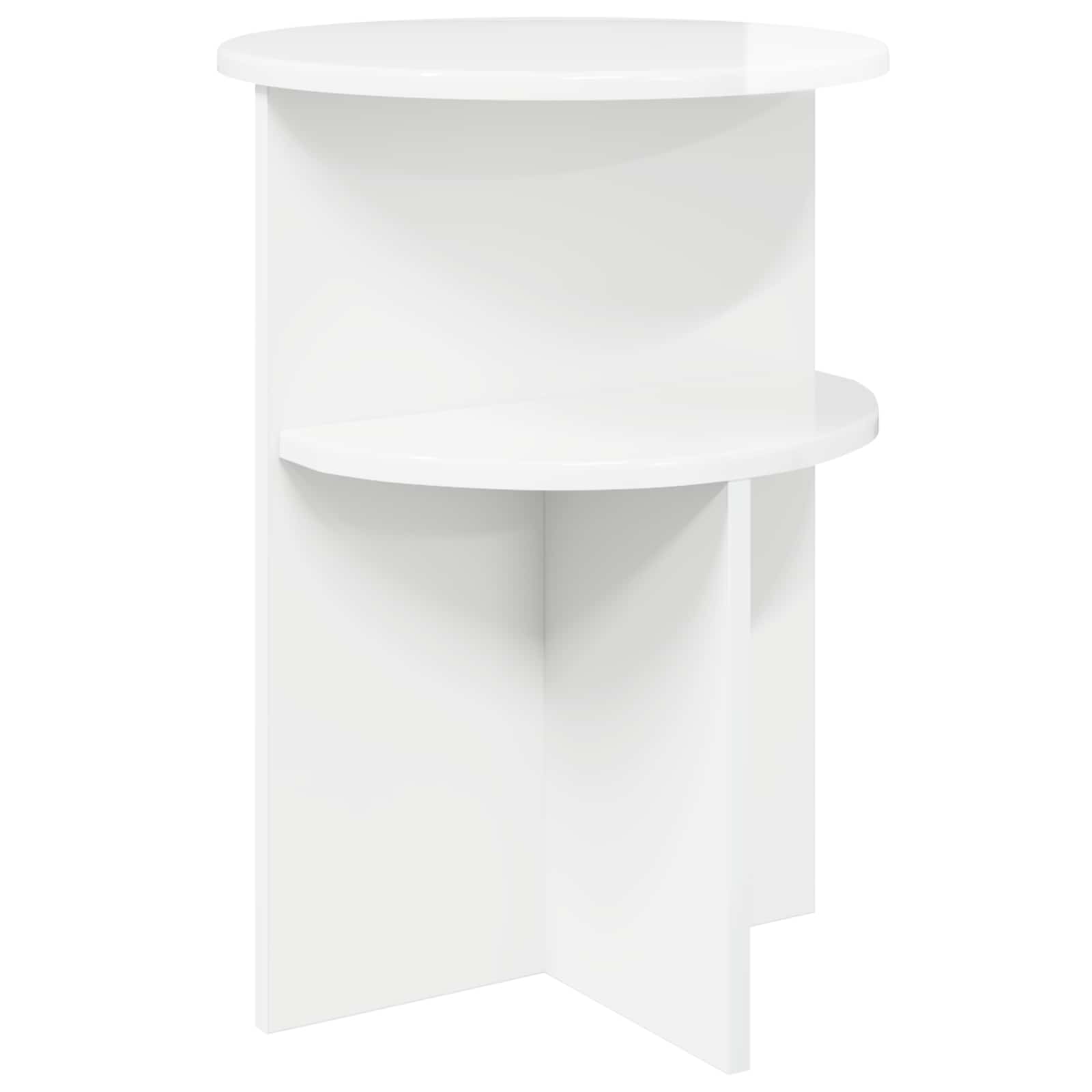 vidaXL Beistelltisch Hochglanz Weiß Ø 39,5 x 55 cm Holzwerkstoff