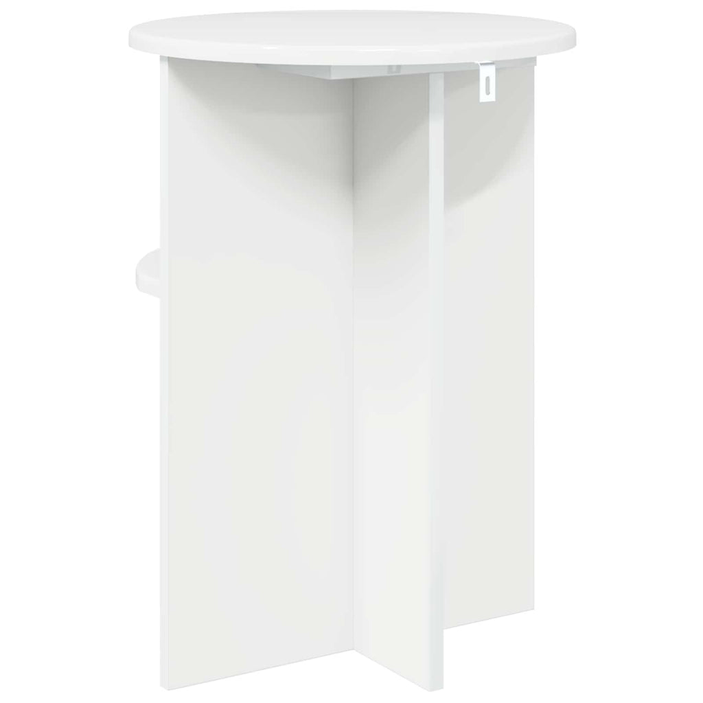 vidaXL Beistelltisch Hochglanz Weiß Ø 39,5 x 55 cm Holzwerkstoff