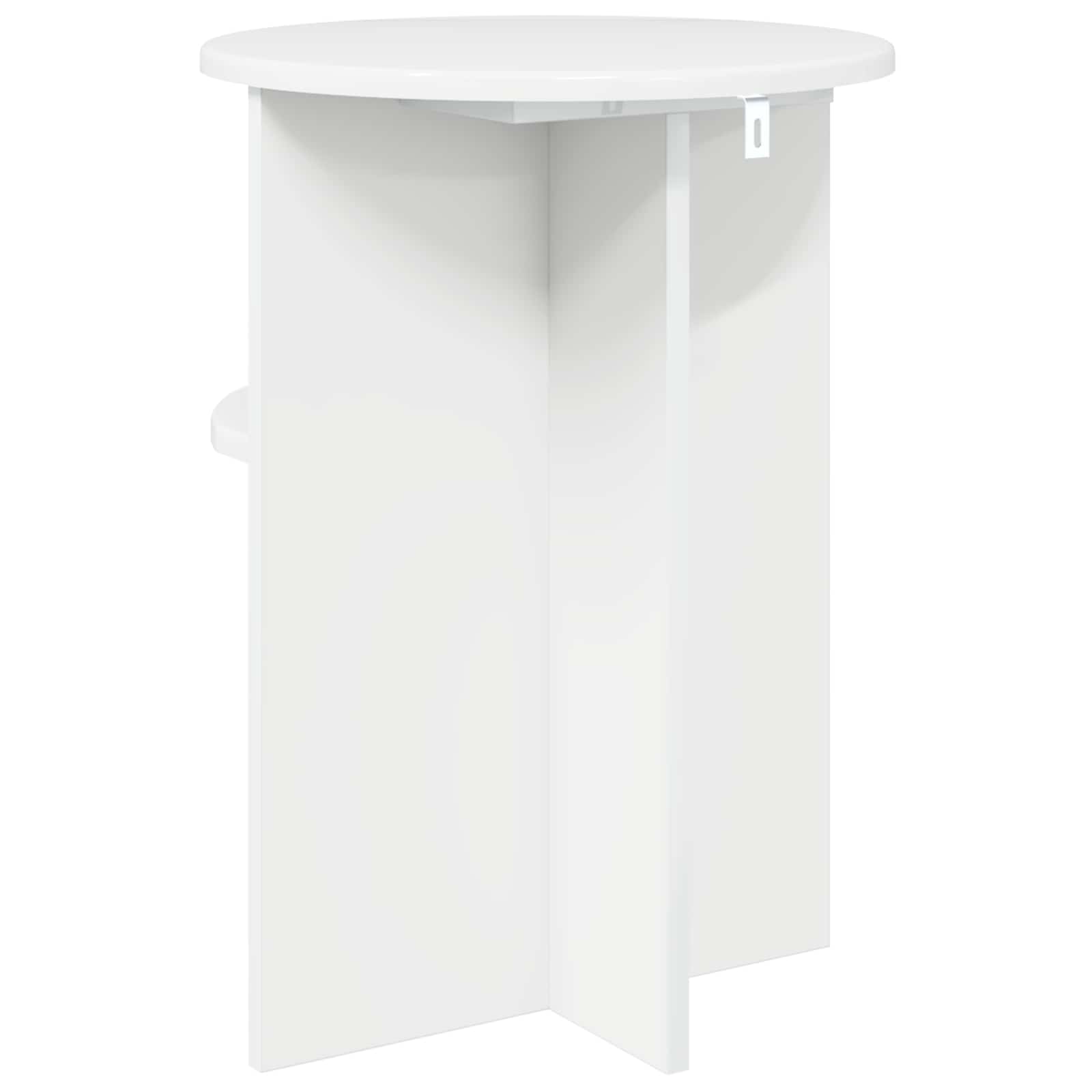 vidaXL Beistelltisch Hochglanz Weiß Ø 39,5 x 55 cm Holzwerkstoff