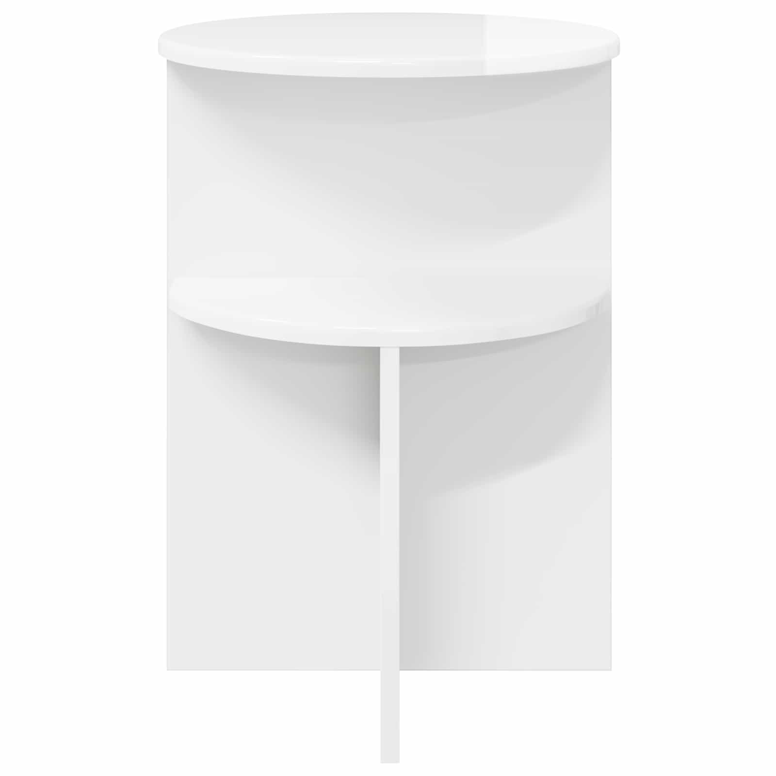 vidaXL Beistelltisch Hochglanz Weiß Ø 39,5 x 55 cm Holzwerkstoff