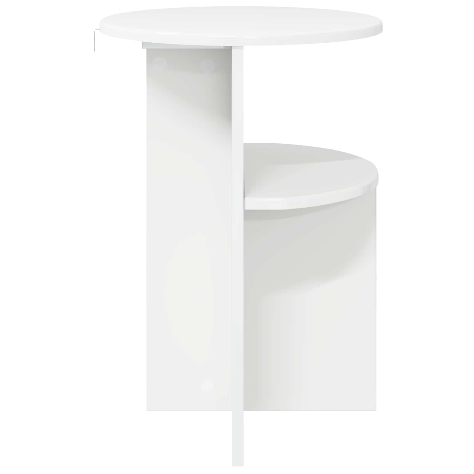 vidaXL Beistelltisch Hochglanz Weiß Ø 39,5 x 55 cm Holzwerkstoff