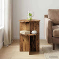 vidaXL Beistelltisch mit Speicher Altholz Ø 39,5 x 55 cm Holzwerkstoff