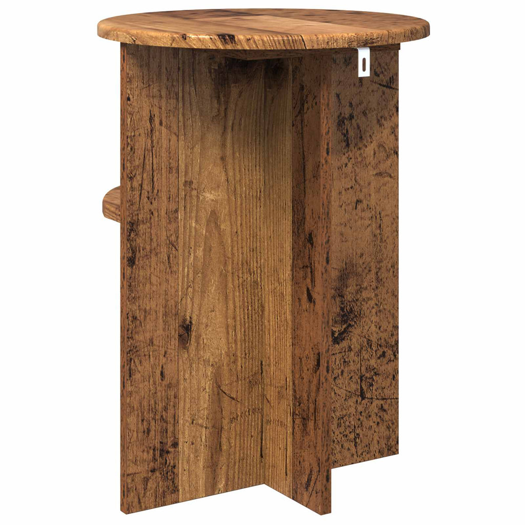 vidaXL Beistelltisch mit Speicher Altholz Ø 39,5 x 55 cm Holzwerkstoff