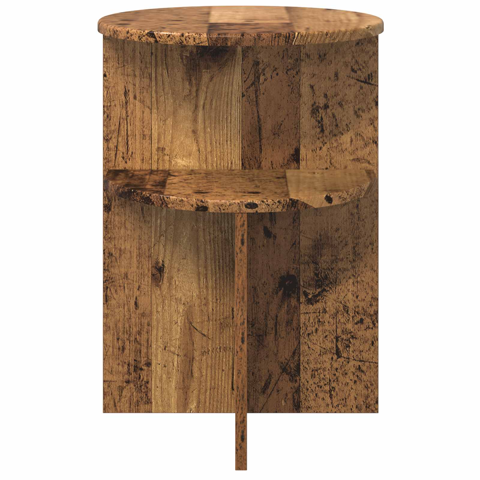 vidaXL Beistelltisch mit Speicher Altholz Ø 39,5 x 55 cm Holzwerkstoff