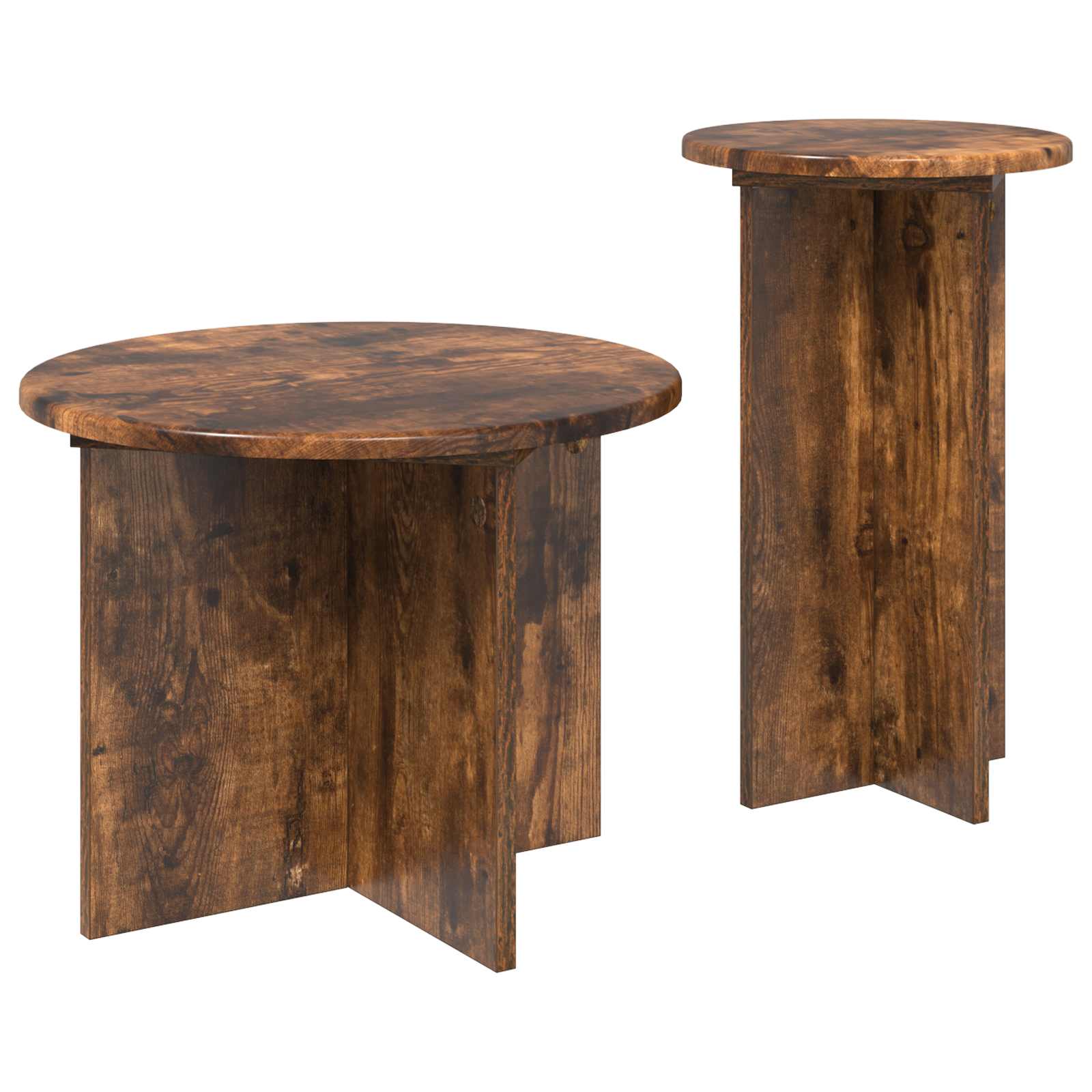 vidaXL Beistelltisch-Set 2 pcs Geräucherte Eiche Holzwerkstoff