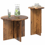 vidaXL Beistelltisch-Set mit Speicher 2 pcs Altholz Holzwerkstoff