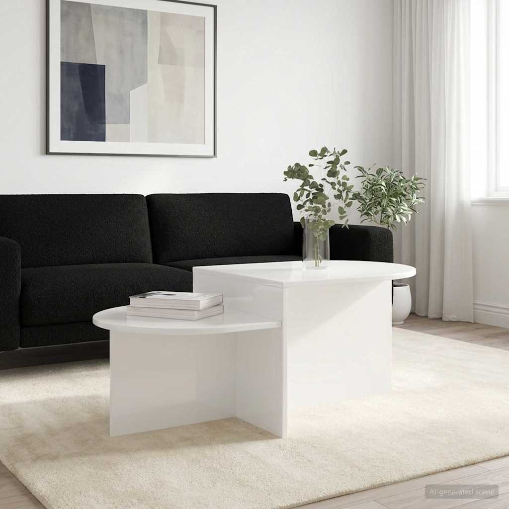vidaXL Couchtisch Hochglanz Weiß 100 x 50 x 40 cm Holzwerkstoff
