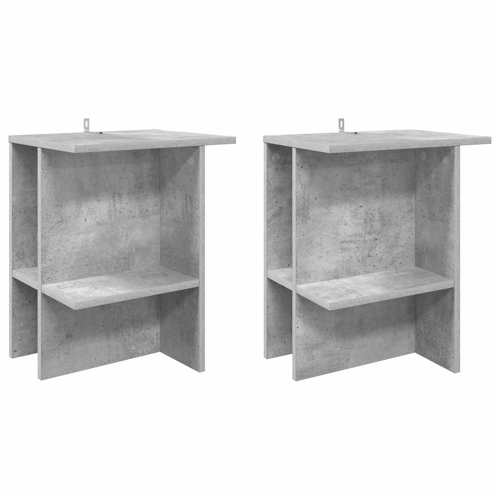 vidaXL Couchtisch 2 pcs Betongrau 40 x 30 x 49 cm Holzwerkstoff