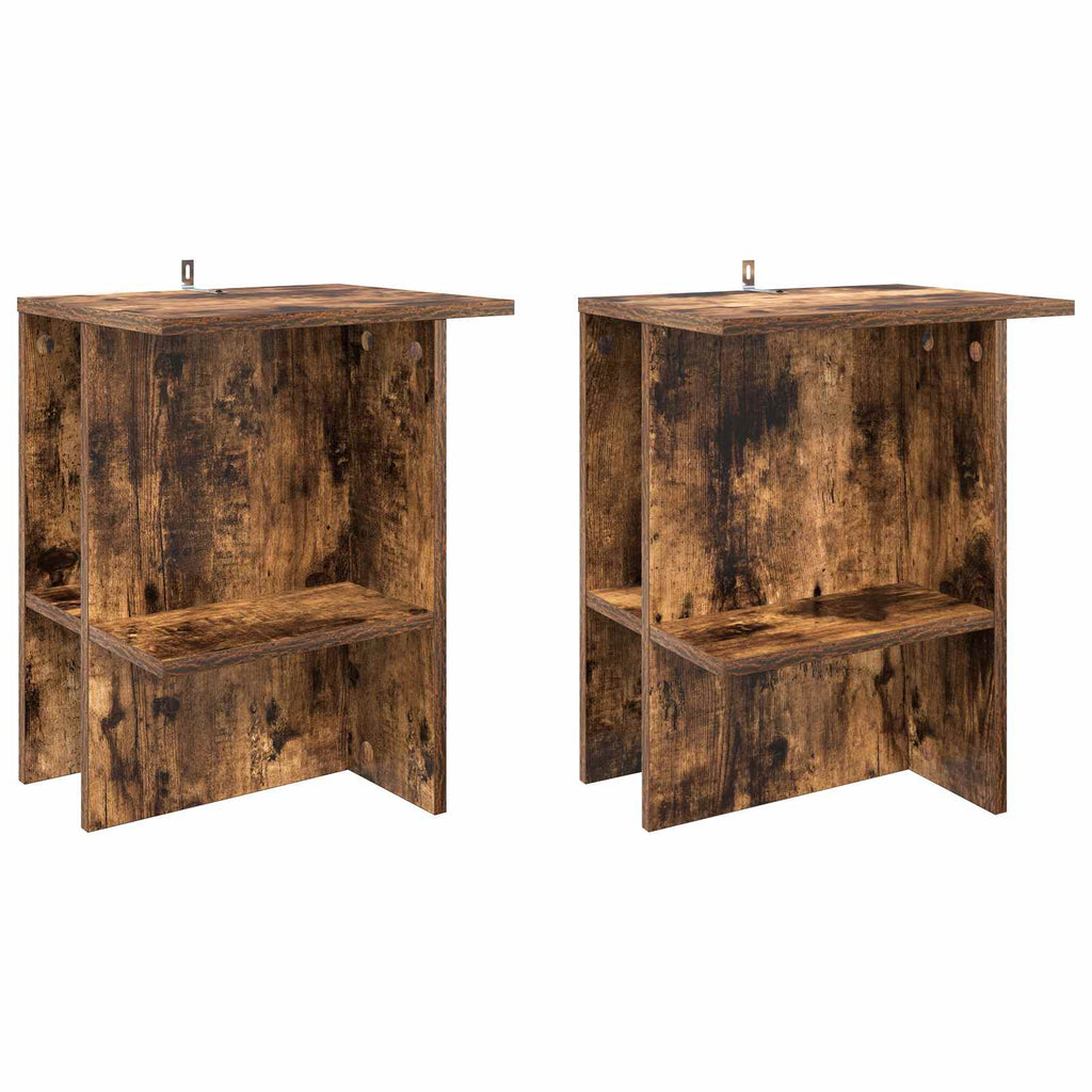 vidaXL Couchtisch 2 pcs Geräucherte Eiche 40 x 30 x 49 cm