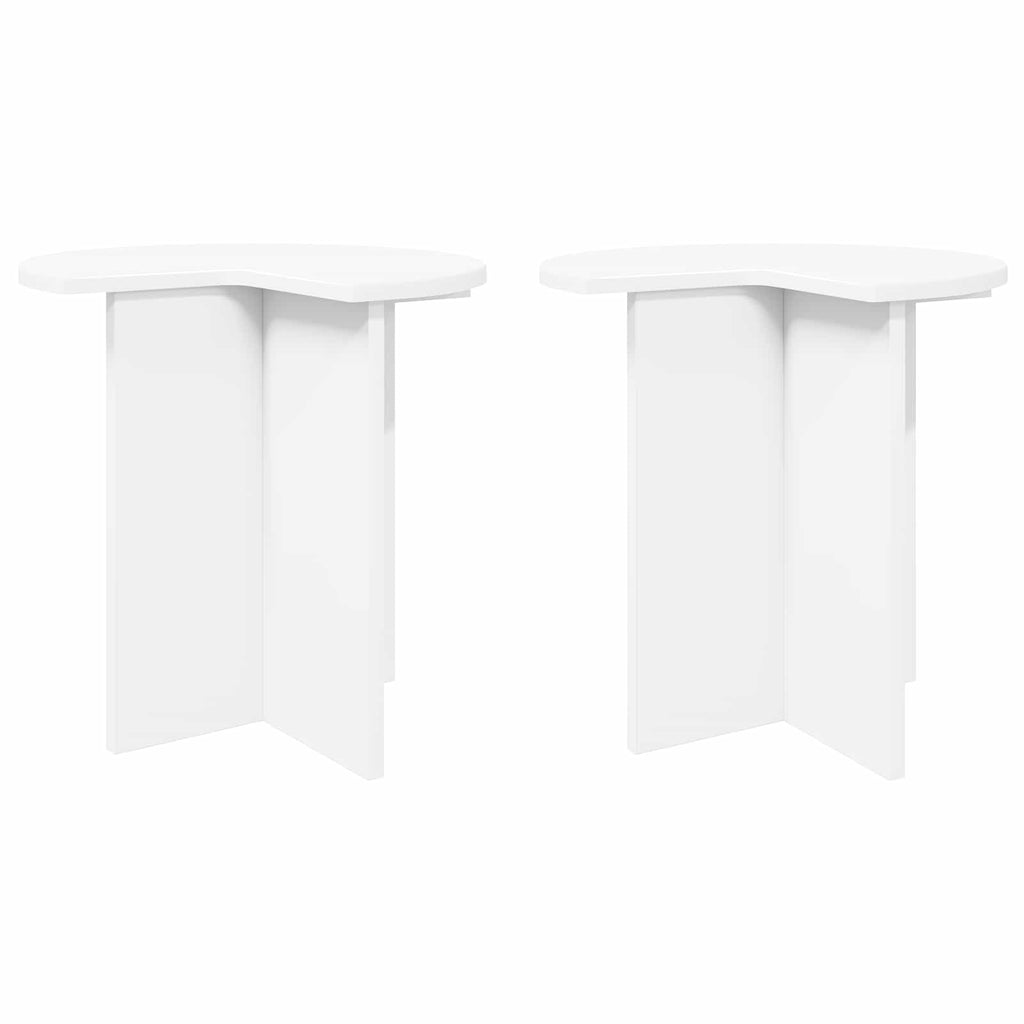 vidaXL Beistelltisch 2 pcs Weiß Ø 39 x 38 cm Holzwerkstoff