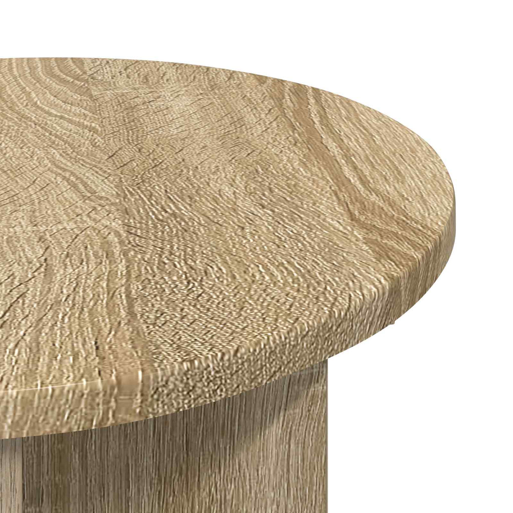 vidaXL Beistelltisch 2 pcs Sonoma-Eiche Ø 39 x 38 cm Holzwerkstoff