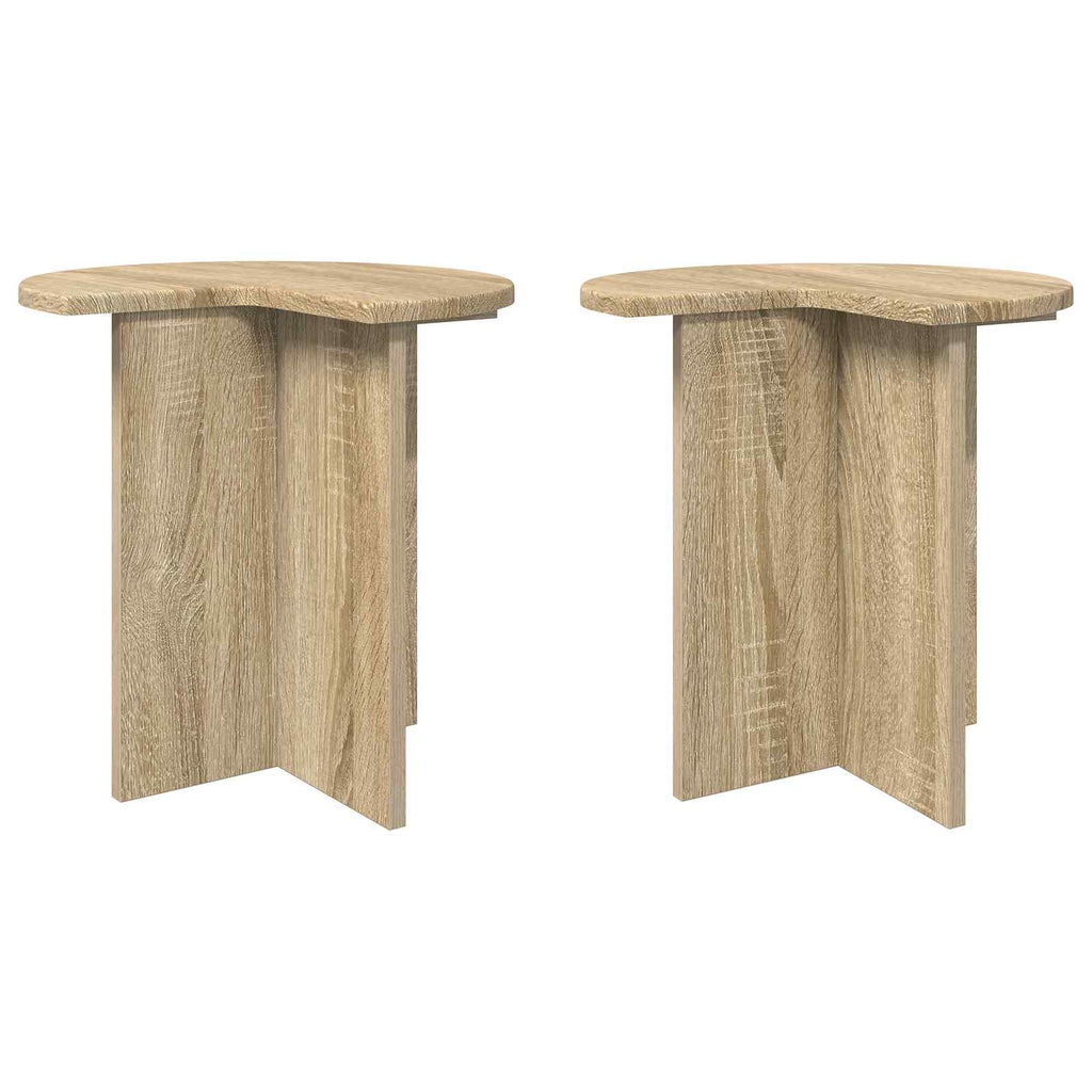 vidaXL Beistelltisch 2 pcs Sonoma-Eiche Ø 39 x 38 cm Holzwerkstoff