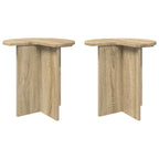 vidaXL Beistelltisch 2 pcs Sonoma-Eiche Ø 39 x 38 cm Holzwerkstoff