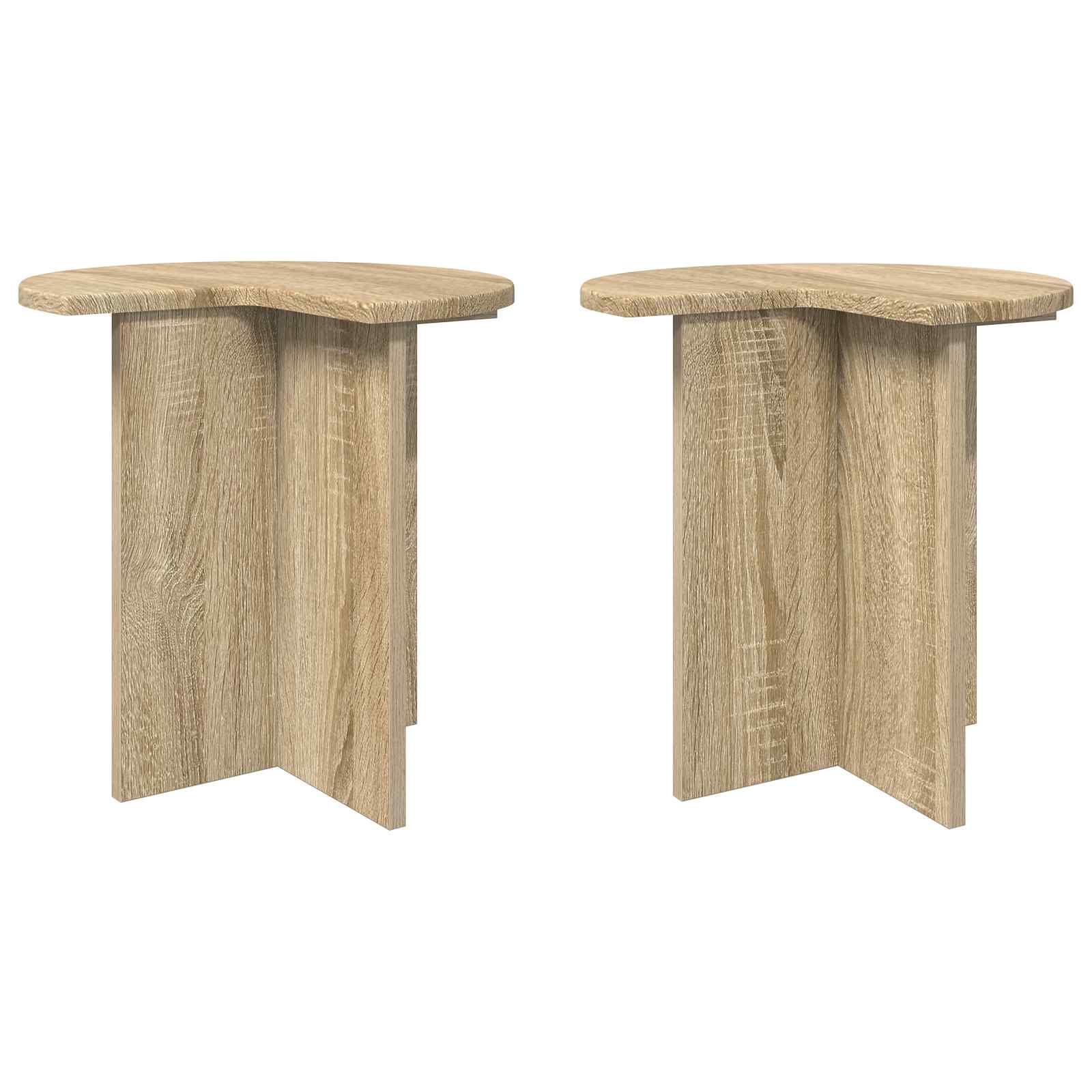 vidaXL Beistelltisch 2 pcs Sonoma-Eiche Ø 39 x 38 cm Holzwerkstoff