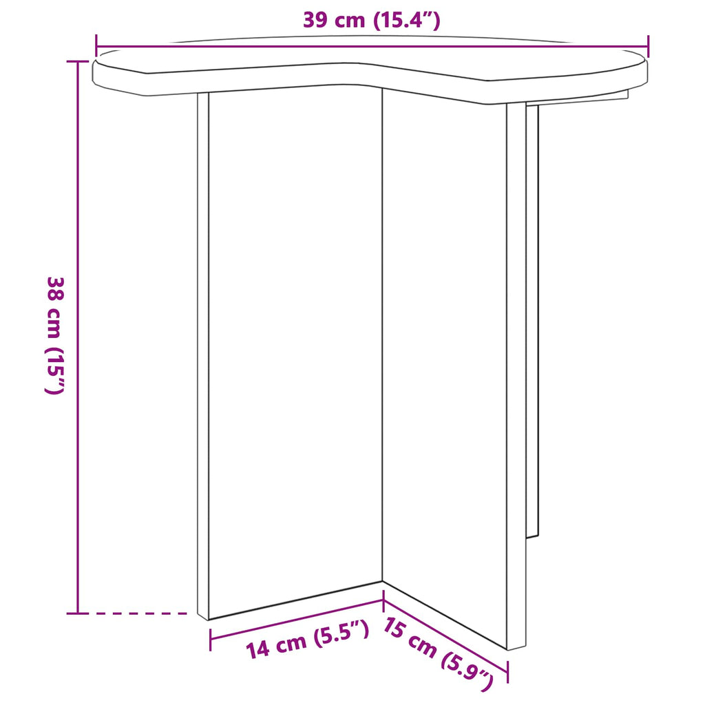 vidaXL Beistelltisch 2 pcs Betongrau Ø 39 x 38 cm Holzwerkstoff