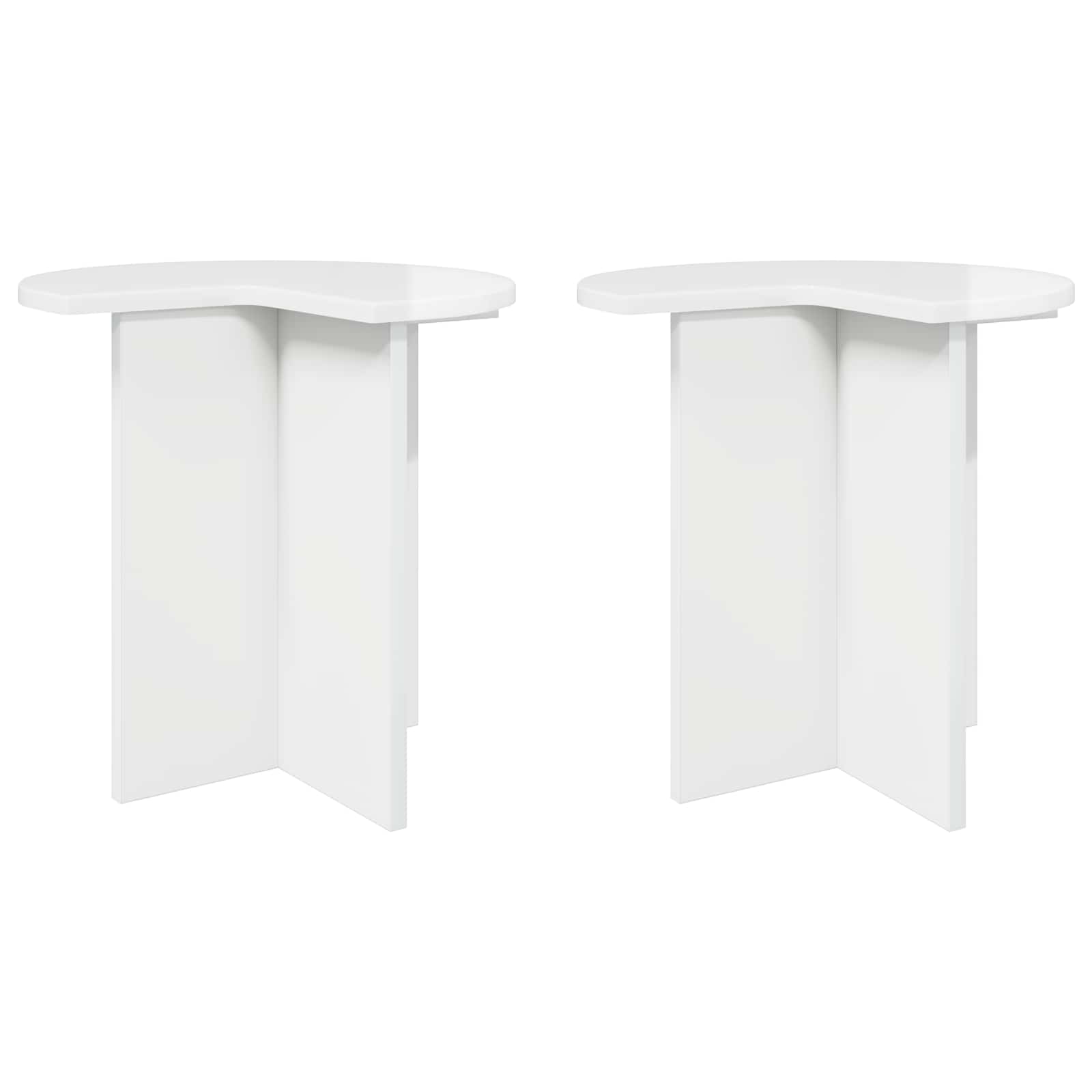 vidaXL Beistelltisch 2 pcs Hochglanz Weiß Ø 39 x 38 cm Holzwerkstoff