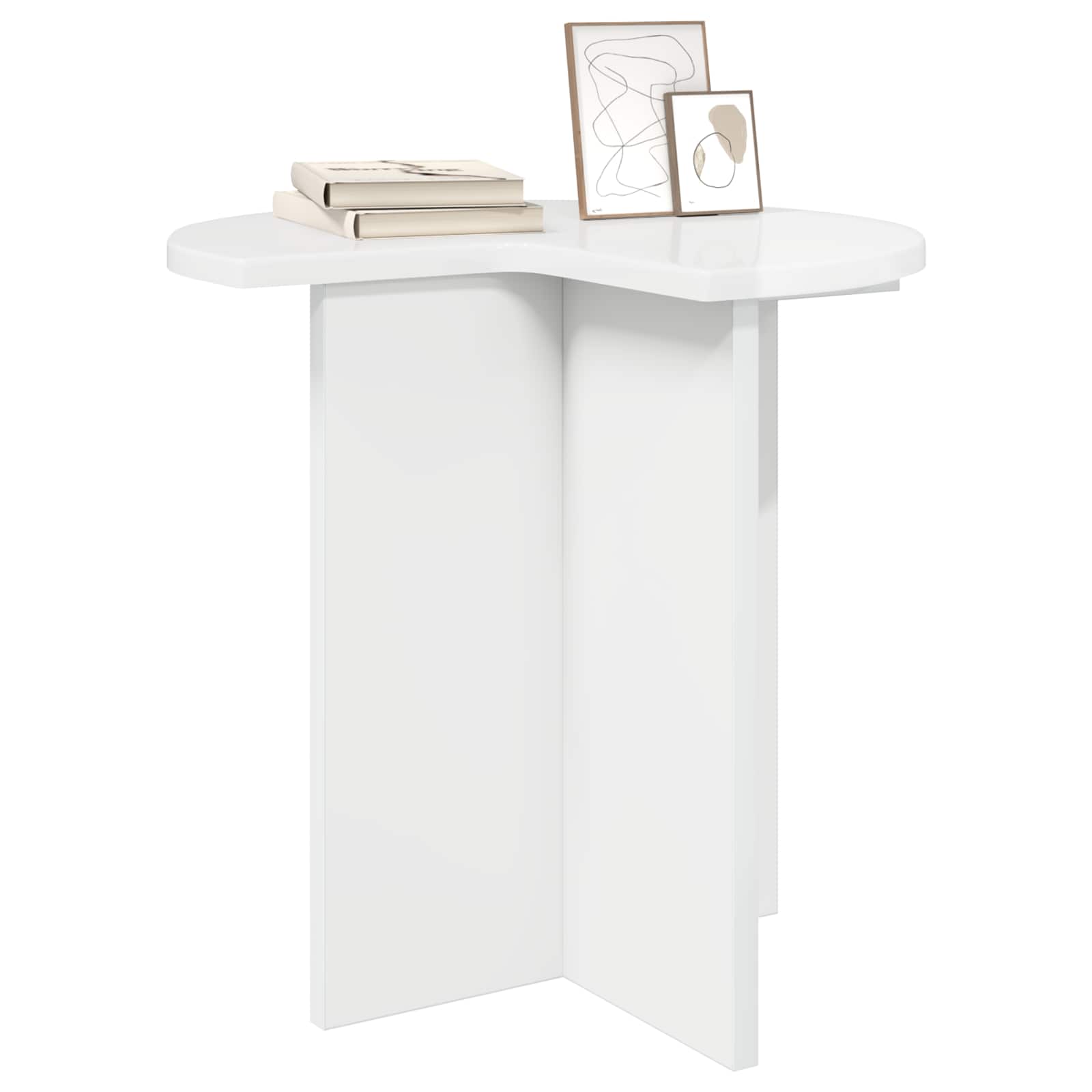 vidaXL Beistelltisch 2 pcs Hochglanz Weiß Ø 39 x 38 cm Holzwerkstoff