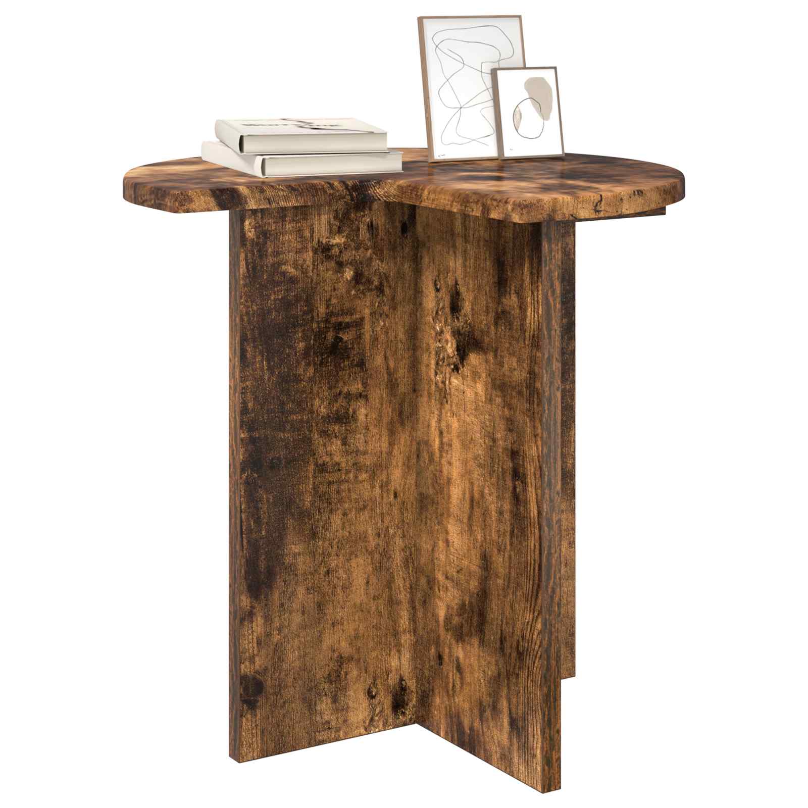 vidaXL Beistelltisch mit Speicher 2 pcs Geräucherte Eiche Ø 39 x 38 cm