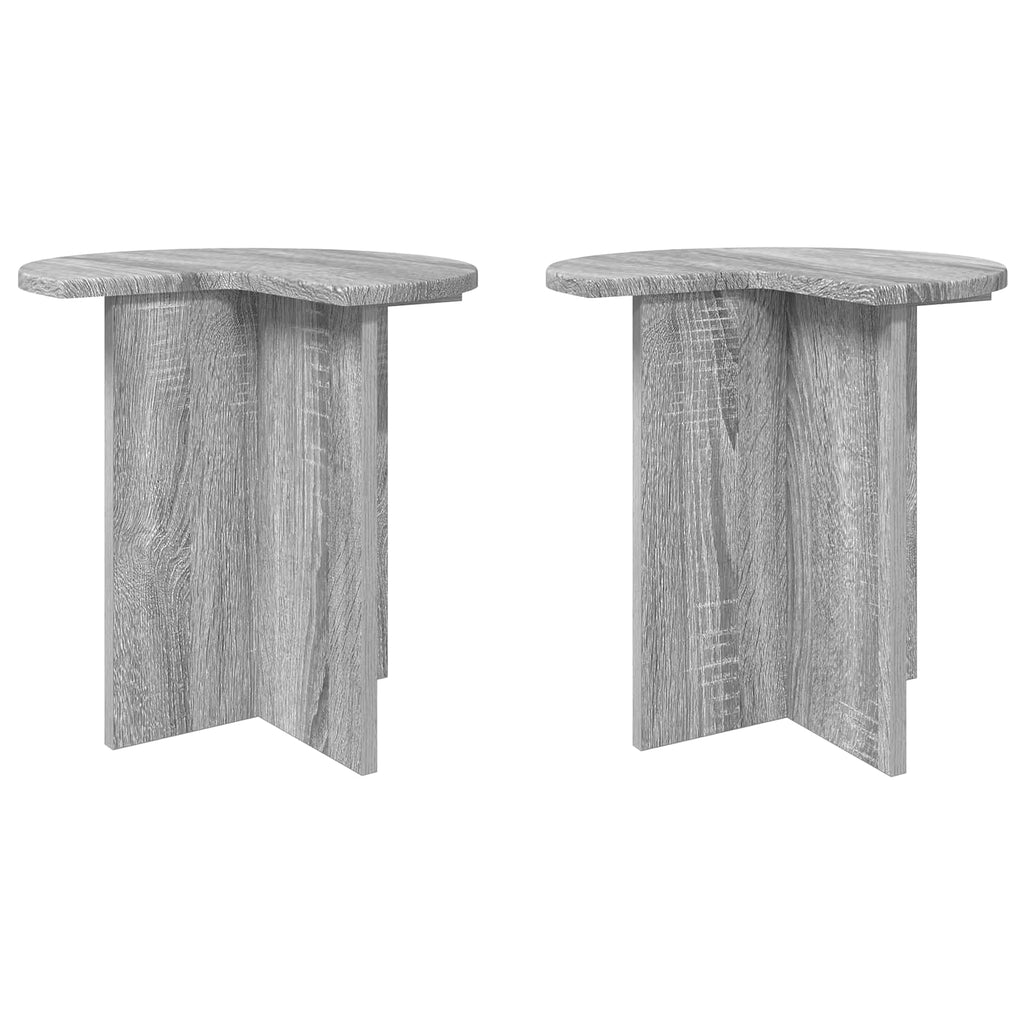 vidaXL Beistelltisch 2 pcs Graues Sonoma Ø 39 x 38 cm Holzwerkstoff