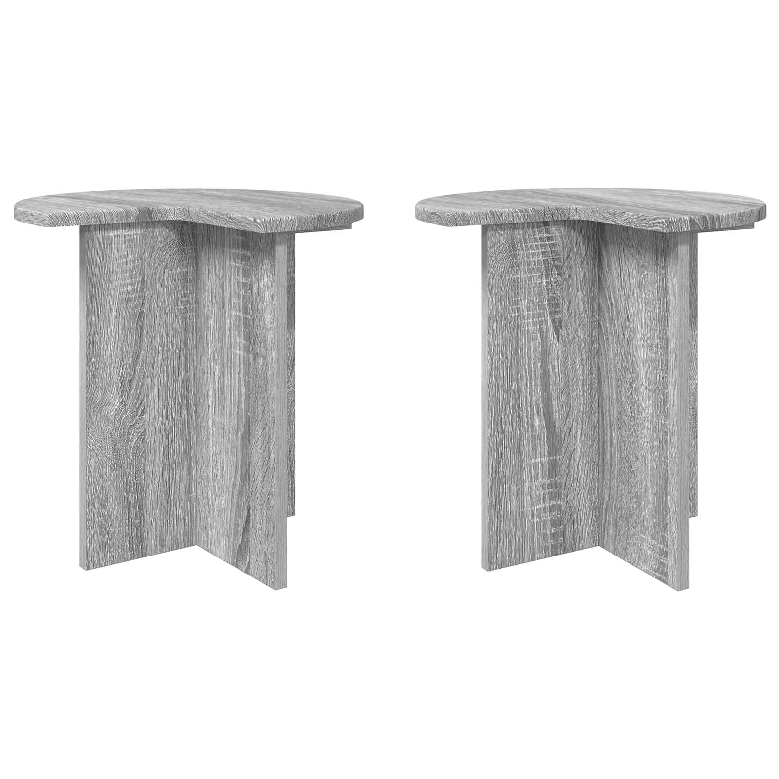 vidaXL Beistelltisch 2 pcs Graues Sonoma Ø 39 x 38 cm Holzwerkstoff