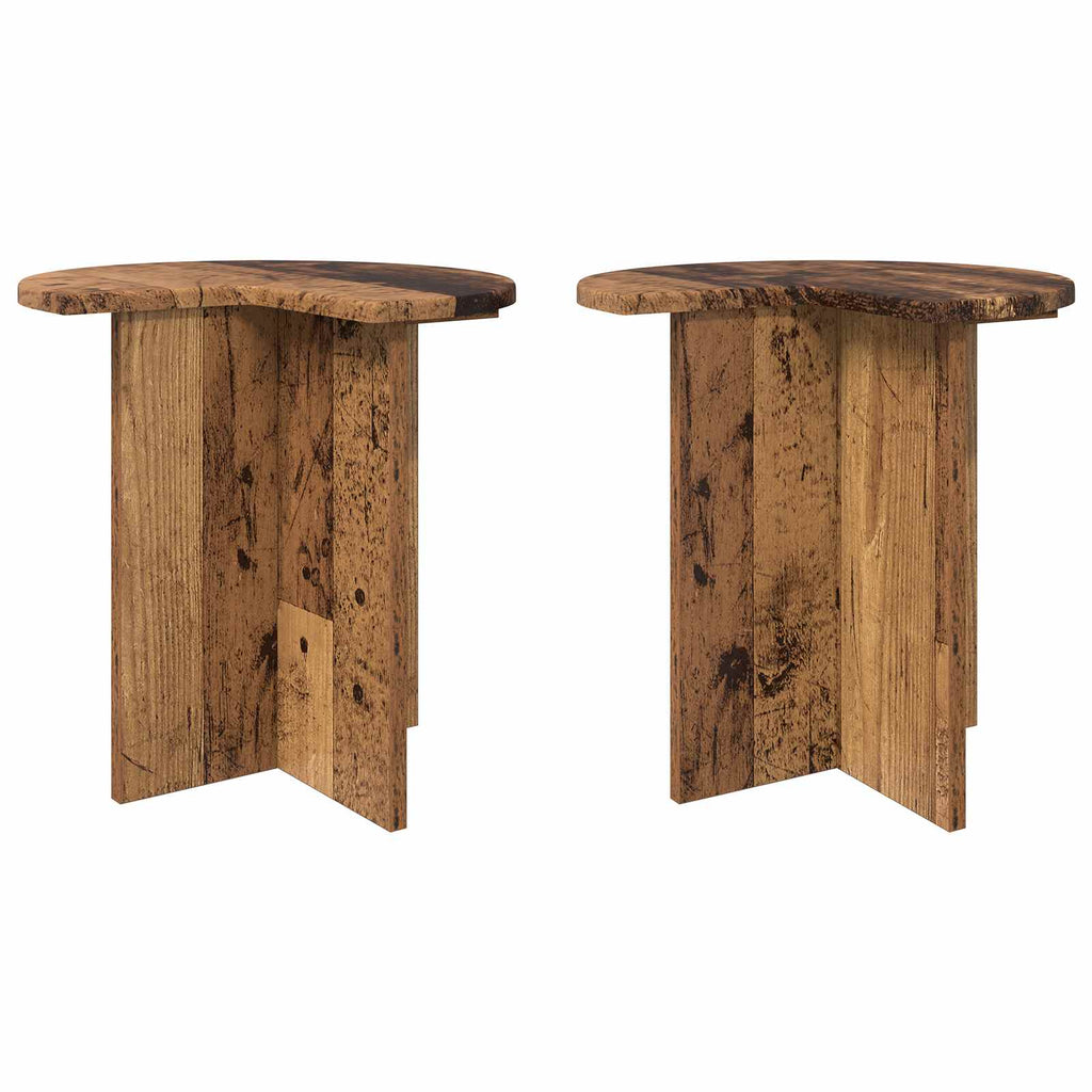 vidaXL Beistelltisch 2 pcs Altholz Ø 39 x 38 cm Holzwerkstoff