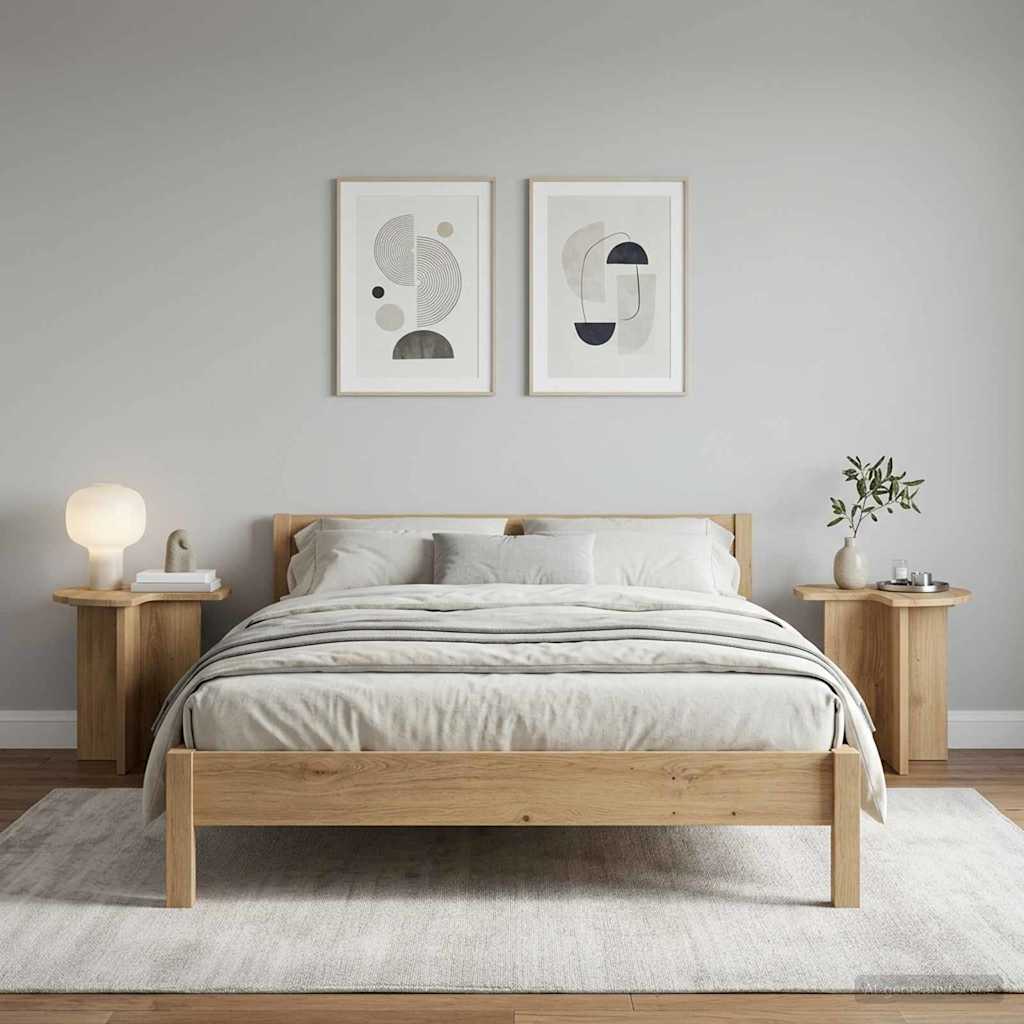 vidaXL Beistelltisch 2 pcs Artisan-Eiche Ø 39 x 38 cm Holzwerkstoff