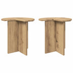 vidaXL Beistelltisch 2 pcs Artisan-Eiche Ø 39 x 38 cm Holzwerkstoff