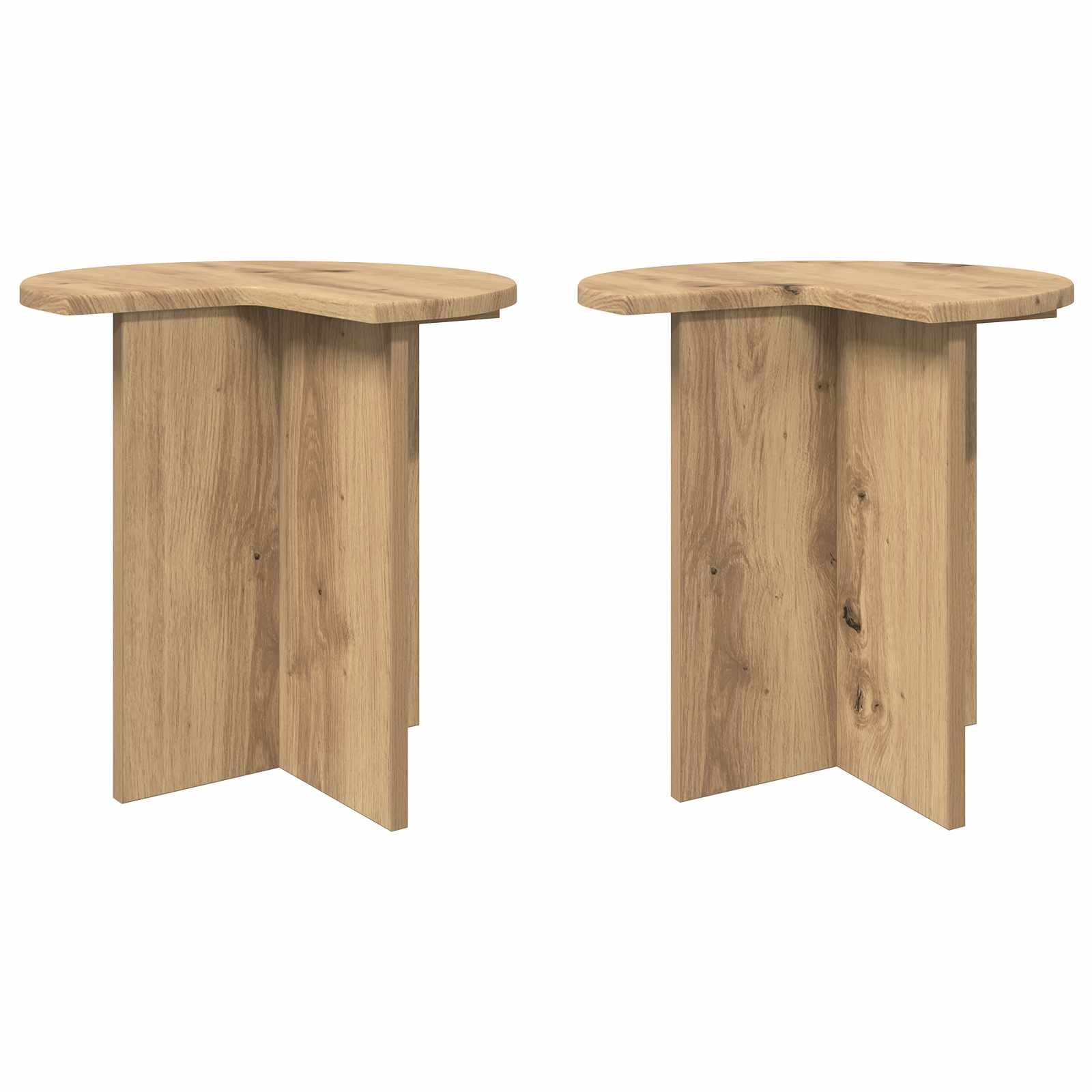 vidaXL Beistelltisch 2 pcs Artisan-Eiche Ø 39 x 38 cm Holzwerkstoff