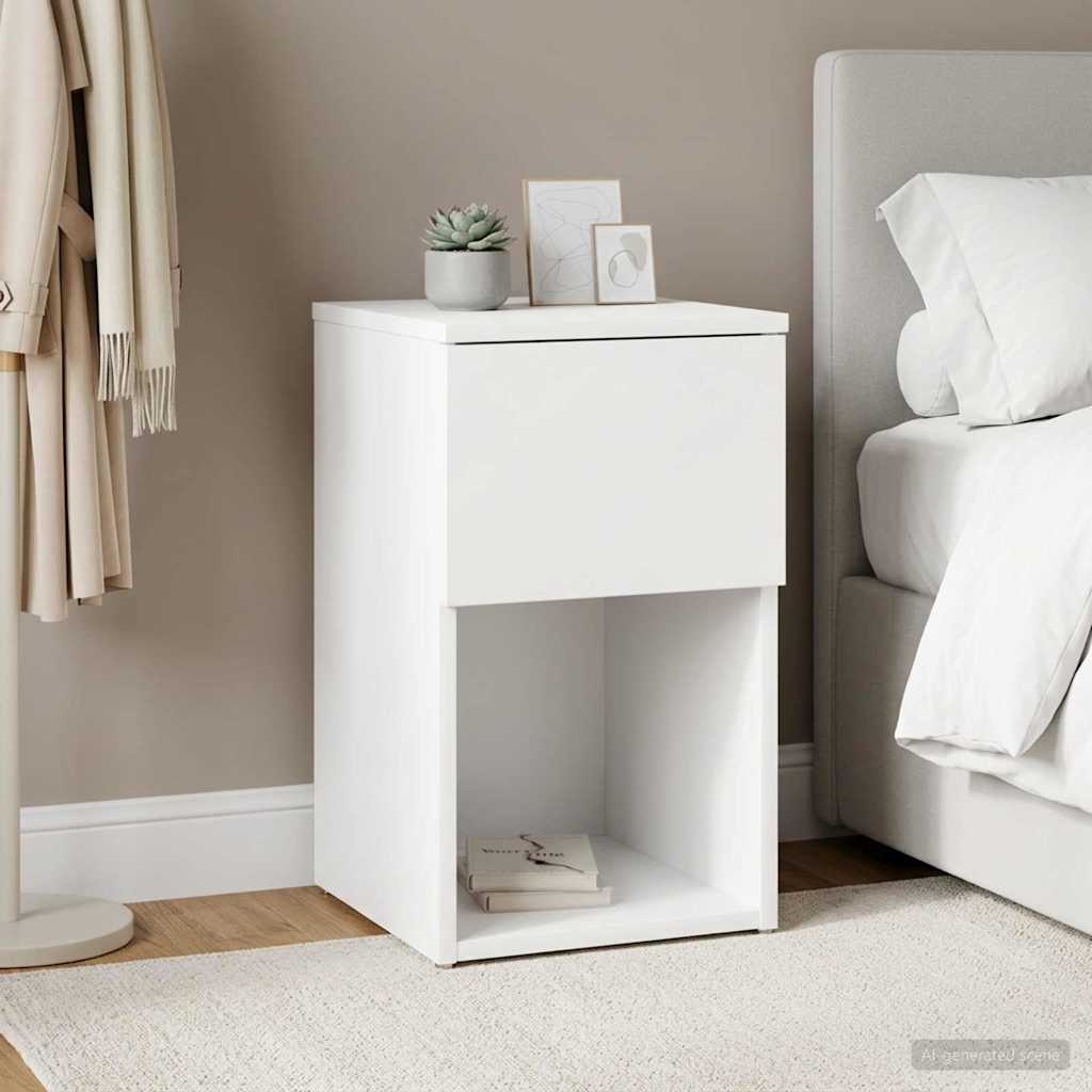 vidaXL Bettschrank Weiß 29 x 31,5 x 49 cm Holzwerkstoff