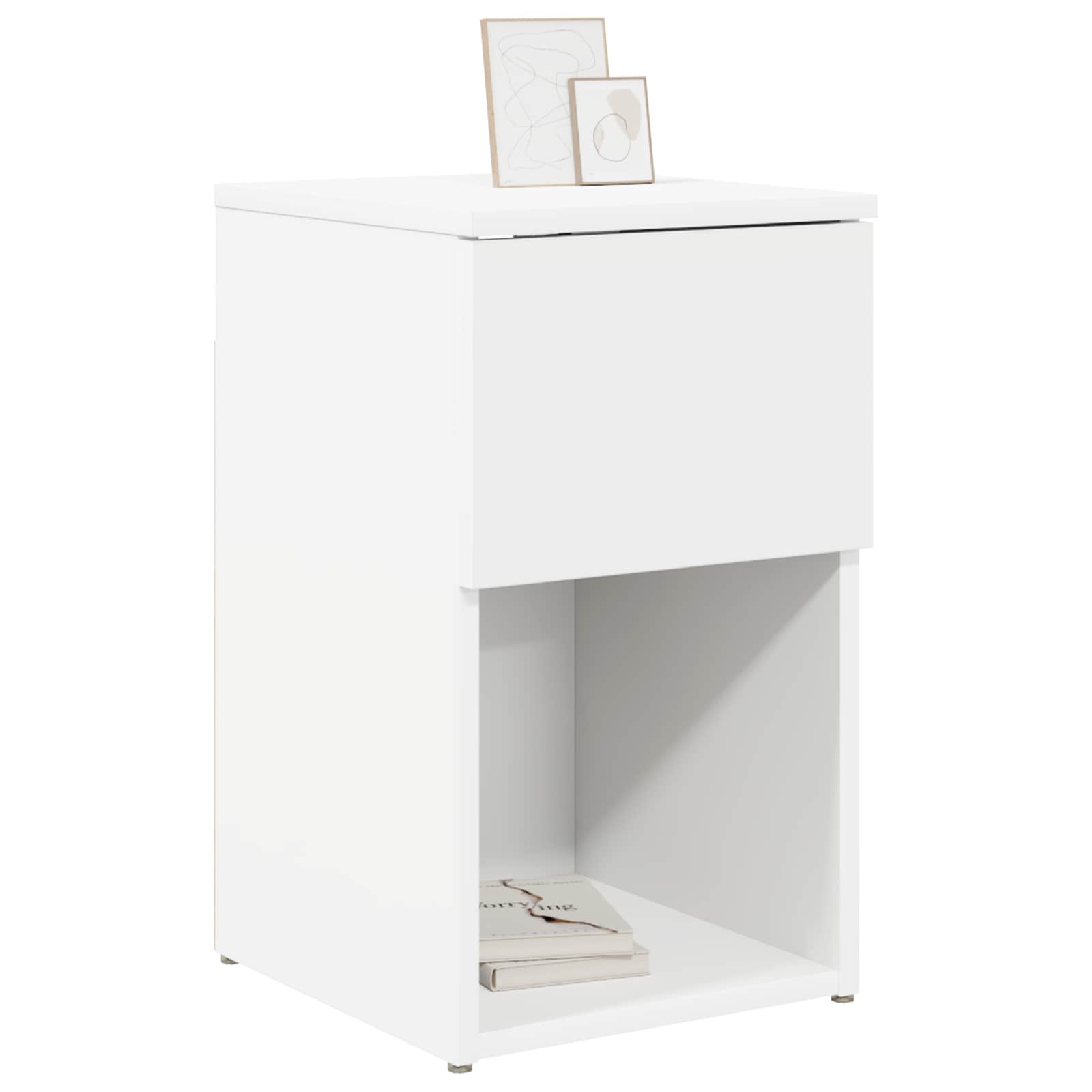 vidaXL Bettschrank Weiß 29 x 31,5 x 49 cm Holzwerkstoff