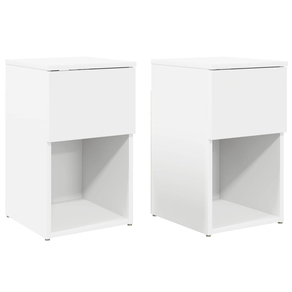 vidaXL Bettschrank 2 pcs Weiß 29 x 31,5 x 49 cm Holzwerkstoff