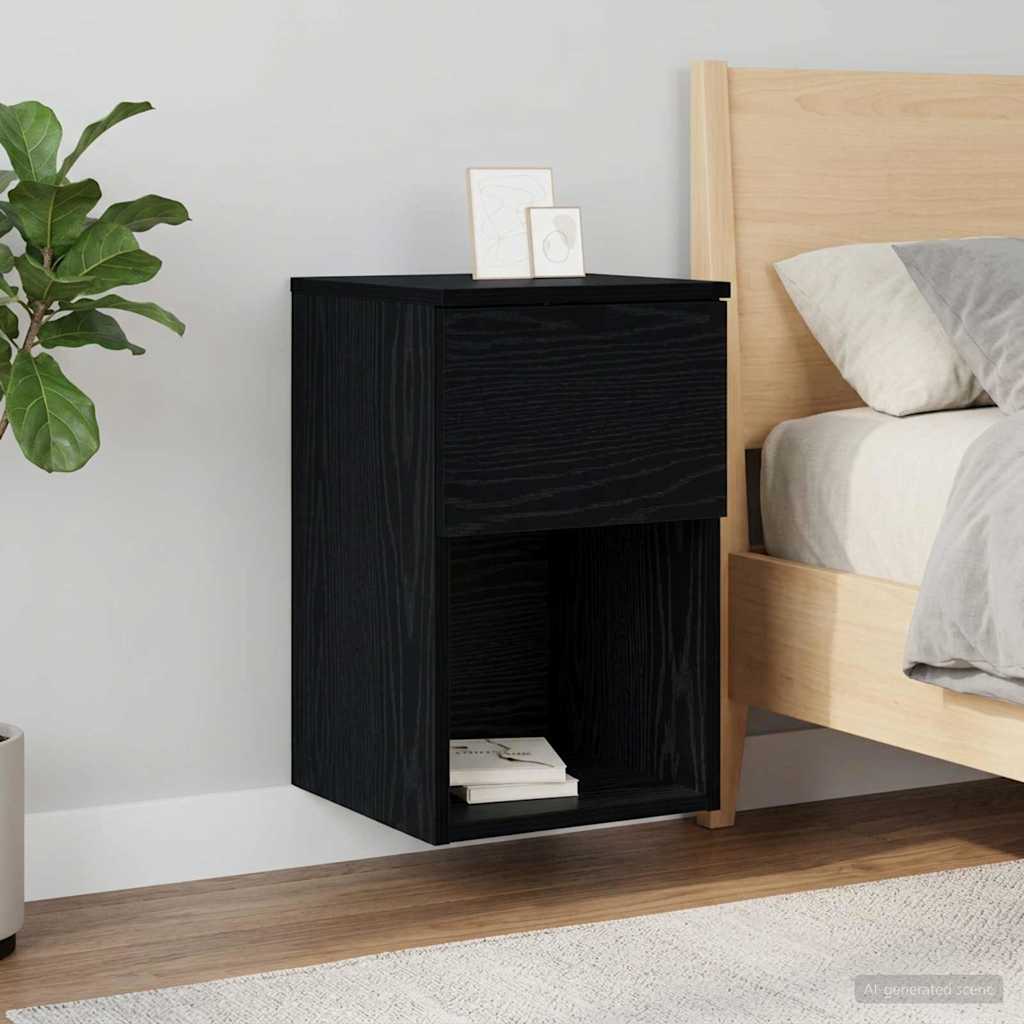 vidaXL Bettschrank Schwarze Eiche 29 x 31,5 x 49 cm Holzwerkstoff