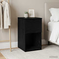 vidaXL Bettschrank Schwarze Eiche 29 x 31,5 x 49 cm Holzwerkstoff