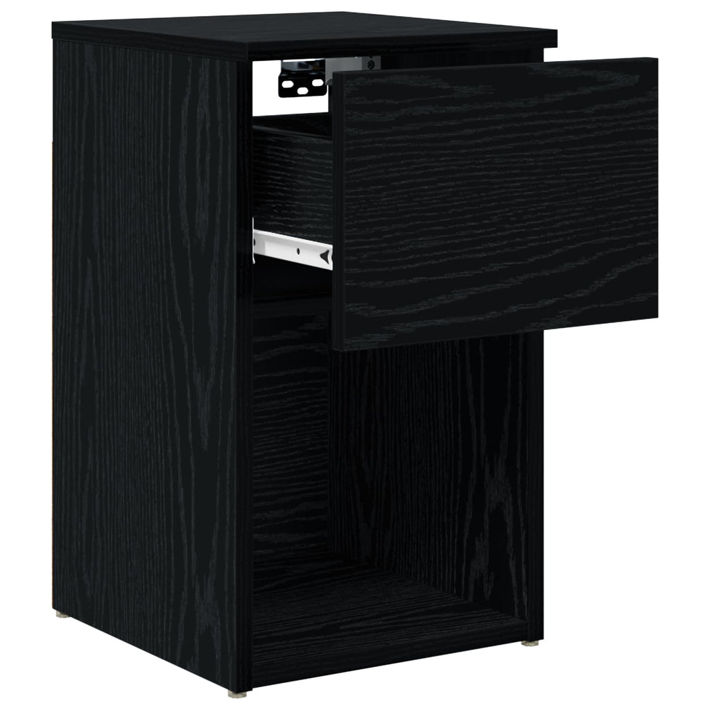 vidaXL Bettschrank Schwarze Eiche 29 x 31,5 x 49 cm Holzwerkstoff