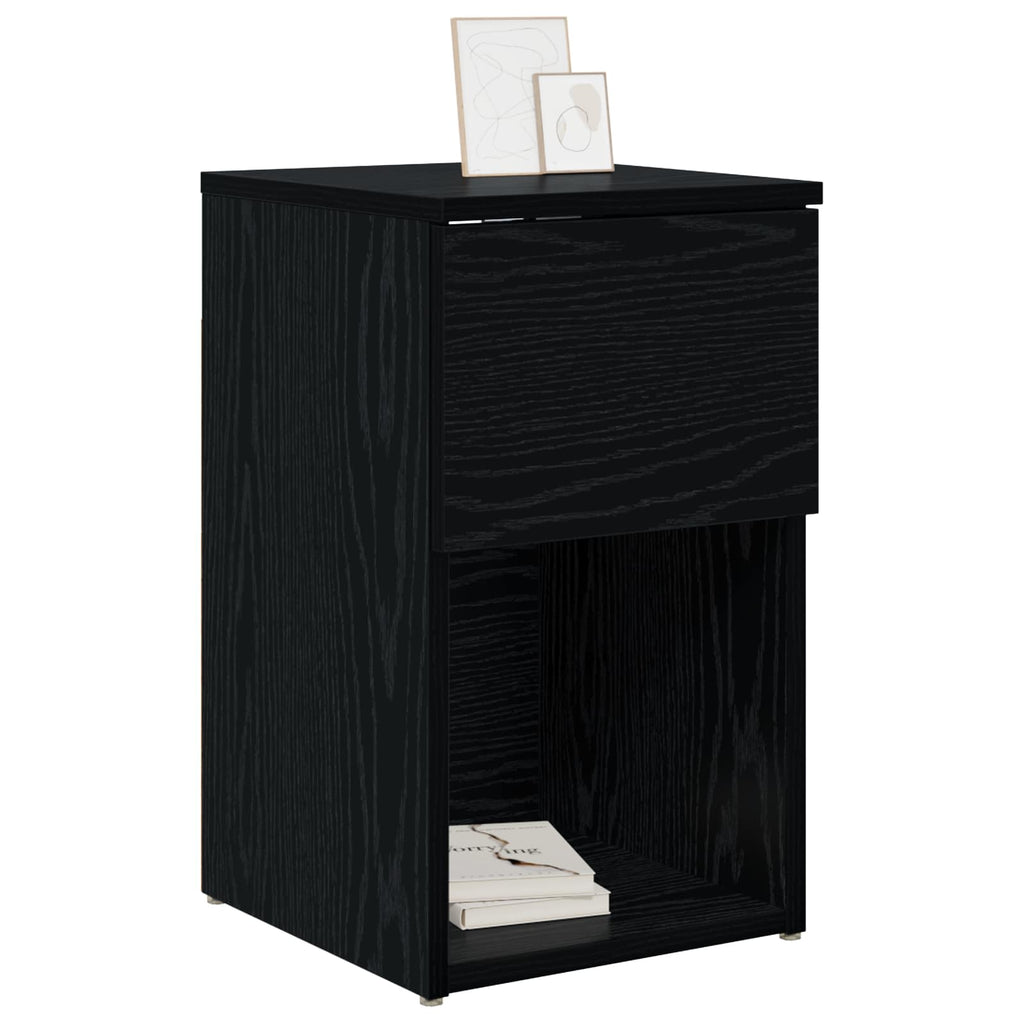 vidaXL Bettschrank Schwarze Eiche 29 x 31,5 x 49 cm Holzwerkstoff