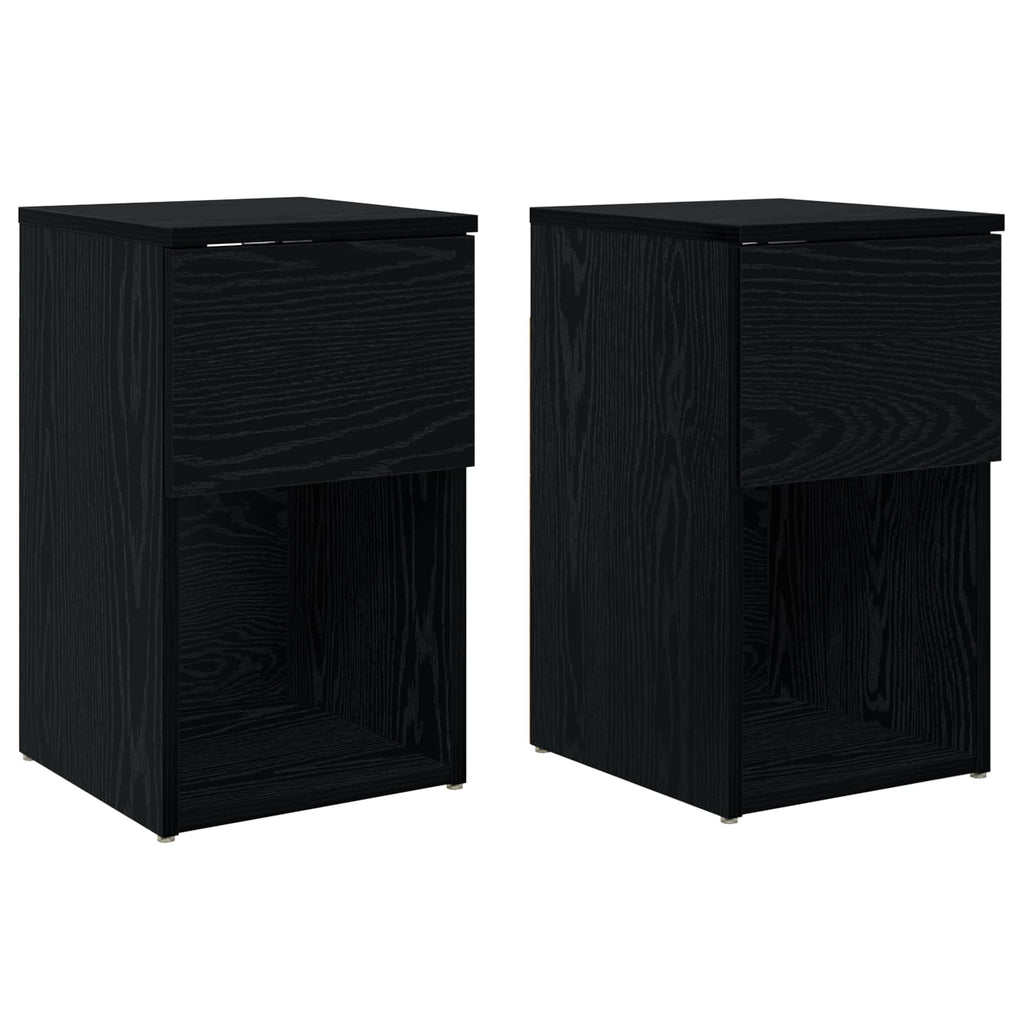 vidaXL Bettschrank 2 pcs Schwarze Eiche 29 x 31,5 x 49 cm