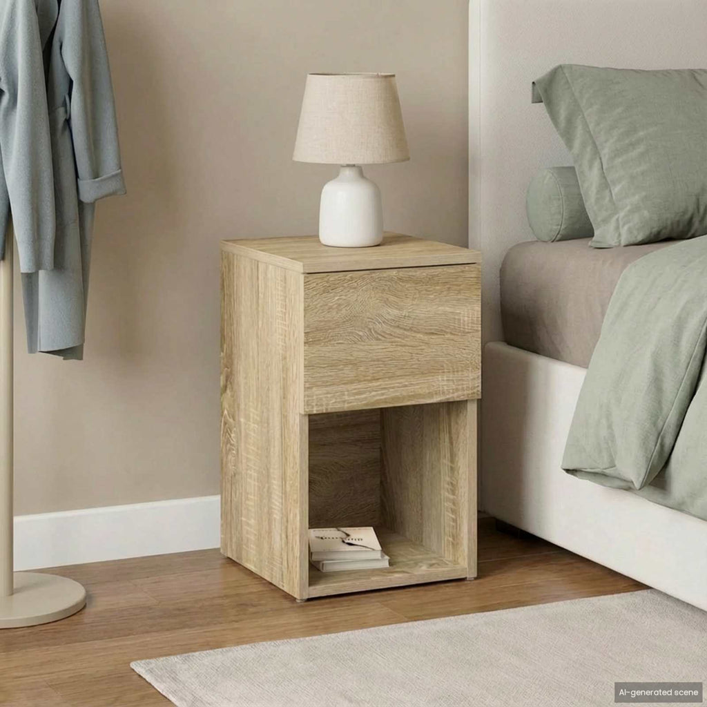 vidaXL Bettschrank Sonoma-Eiche 29 x 31,5 x 49 cm Holzwerkstoff