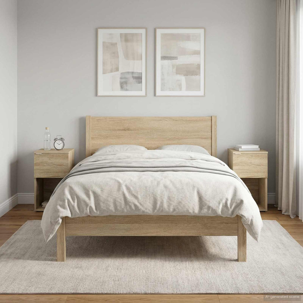 vidaXL Bettschrank 2 pcs Sonoma-Eiche 29 x 31,5 x 49 cm Holzwerkstoff